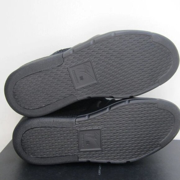 NEW GIUSEPPE ZANOTTI Talon Chunky Low-Top Sneakers Black Cotton Men’s Size 9 - Picture 2 of 11